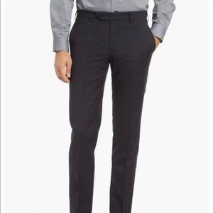 NEW Zanella Curtis Slim Fit 100% Italian Wool Dress Pants Navy Sz 35